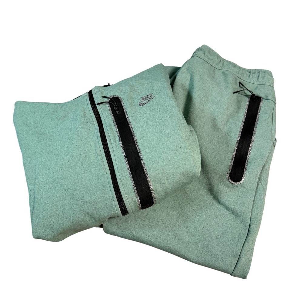 Nike Sportswear Tech Fleece Hoodie Jogger Sweatpants Set Green XL Full Zip women